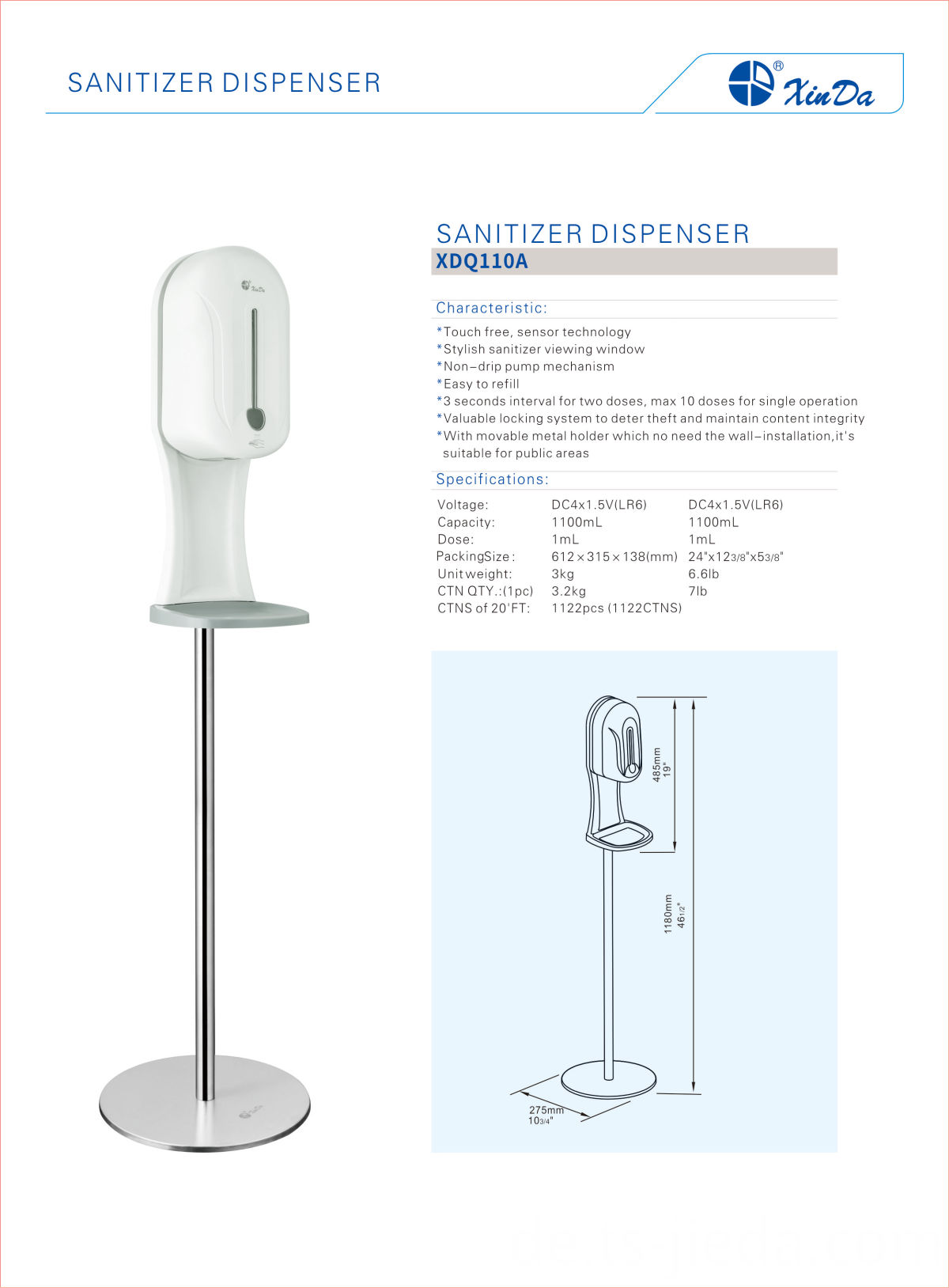 intelligenter Desinfektionsmittelspender mit tropffreiem Pumpenmechanismus smart non-drip pump mechanism sanitizer dispenser